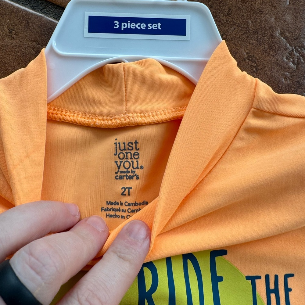Carter's Orange and Blue 'Ride the Tide' Rashguard Set - Picture 2 of 2